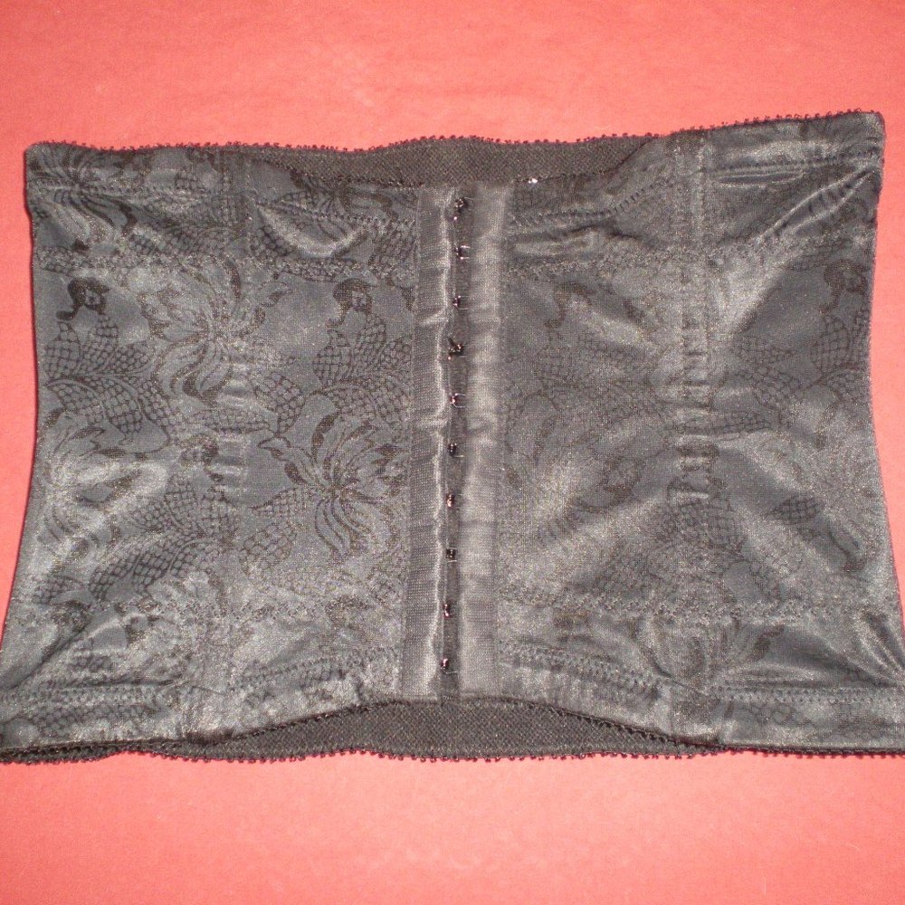 Vintage Black Bustier/Waist Trainer w/Boning sz S